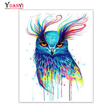 Full Square Diamond Mosaic Animal Colorful Owl Full Round Diamond Embroidery 5D DIY Diamond Painting Cross Stitch Home Decor 2024 - buy cheap