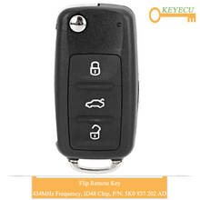 KEYECU Flip Remote Control Car Key for Volkswagen Caddy Eos Golf Beetle Polo Up Tiguan Touran, 3 Buttons - 434MHz - 5K0837202AD 2024 - buy cheap