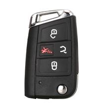 Jingyuqin-carcasa plegable para llave de coche, carcasa para mando a distancia para VW Polo 2016 2017 Golf 7 MK7, Skoda Octavia Combi A7, 4 botones, en blanco 2024 - compra barato