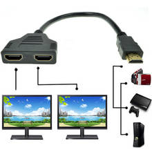 Adaptador de Cable divisor de 30CM V1.4, 1080P, 1 macho a HDMI Dual, Compatible con 2 hembra Y, HD, LED, LCD, TV, HDTV, Tablet, PC, XBOX 2024 - compra barato