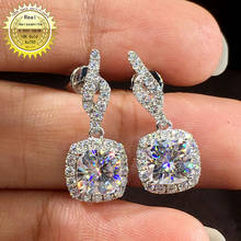 A750-pendientes de moissanita para mujer, aretes de oro de 18 quilates, 2 K, Color D, MH001 2024 - compra barato