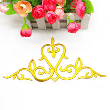 Ferro Em Flores 5 pçs/lote Ouro Bordados Appliqued Lace Cosplay 24-12 centímetros Guarnições de Ouro e Prata 2024 - compre barato