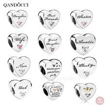 QANDOCCI-Colgante de cadena en forma de corazón de plata esterlina 925, accesorio para pulsera Pandora, envío gratis 2024 - compra barato