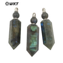 Pingente labradorite vintage wireless wireless wireless por óleos essenciais, joias femininas pingente de ponto de pedra verde de moda 2024 - compre barato