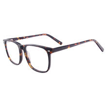 Armação de óculos de acetato homens mulheres óculos prescrição óculos quadrados com dobradiças de mola para lentes miopia progressiva 2024 - compre barato