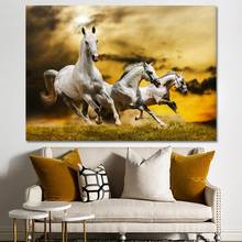 Carteles e impresiones de animales modernos, arte de pared, pintura en lienzo, caballos corriendo, imágenes para sala de estar, decoración enmarcada 2024 - compra barato