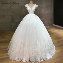 Lceland Poppy A-line O-Neck Shiny Wedding Dresses 2021 Short Sleeves Lace Appliques Floor Length Vestido de Novia Bridal Gowns 2024 - buy cheap