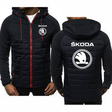 Мужские толстовки с логотипом Skoda Car, весенне-осенняя мужская куртка с принтом, Повседневная Толстовка с длинным рукавом, мужская куртка на молнии, мужская толстовка с капюшоном 2024 - купить недорого