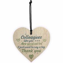 Special And Few Colleagues Wooden Hanging Heart Plaque Sign Friend Friendship Thank You Office Work Costumes Christmas Gift 2024 - buy cheap