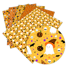 Cuero sintético estampado para Halloween, 30 cm x 136 cm, para manualidades, Material de bolsa, tela L085 L086 2024 - compra barato