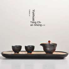 Bule de chá japonês um copo de kung fu, conjunto de chá zen black pottery, bule de viagem, xícara de chá japonês, conjunto de chá de viagem 2024 - compre barato