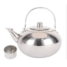 Tetera de Metal con colador de té extraíble, hervidor de agua caliente de acero inoxidable, Infusor de té, plateado 2024 - compra barato