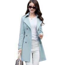 Women's Trench Coat Mid-Length 2022 Spring New Lady Coat Slim Overcoat Autumn Vintage Double-Breasted Female Outerwear 2024 - buy cheap