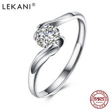 LEKANI-anillos de plata esterlina 925 para mujer, joyería fina ajustable con incrustaciones de circonia cúbica 5A, regalo de aniversario de boda 2024 - compra barato