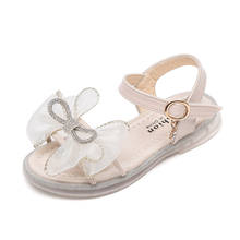 CAPSELLA KIDS Girls Rhinestone Silk Butterfly-Knot Beach Sandals For Children Non-slip Summer Shoes Size 26-36 2024 - buy cheap