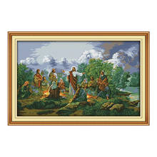 Jesus And His Disciples Cross Stitch Kits Unprinted Counted Canvas Embroidery 11 14CT DIY Handmade Needlework Home Decor Paining 2024 - buy cheap