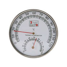 Termómetro de acero inoxidable, higrómetro para Sauna, medidor de temperatura y humedad, barómetro 2024 - compra barato