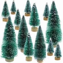 34 Pcs Mini Christmas Tree Snow Frost Small Pine Tree DIY Craft Desktop Decoration Christmas Ornaments Tree Decorations 2024 - buy cheap