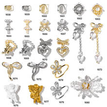 2 uds. 3D de perlas de circonita de lujo, adornos para Nail Art, diamantes relucientes de cristal de aleación, lazo de Ángel, accesorios de diseño de joyería 2024 - compra barato