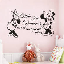 Disney Minnie Mouse With Daisy Wall Mural Kids Room Decor  Little Girl Dreams Quote wall Sticker Vinyl Art Poster accessories 2024 - buy cheap