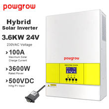 Inversor Solar de 3KW, 220VAC, 24V, 60A, corriente de cargador de 3000W, onda sinusoidal pura, inversor fuera de la red PV 4000W, entrada de 500VDC sin batería 2024 - compra barato