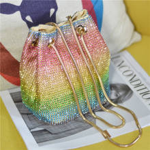 Luxy Moon Crystal Bucket Bag for Women Multicolor Rhinestone Beaded Ladies Handbag New 2020 Luxury Shoulder Bag ZD1570 2024 - buy cheap