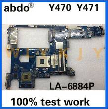 Abdo-placa base QIQY2 LA-6884P para Lenovo Y470, Y471, notebook, PGA989, HM65, HD6730M/7690M, 2G, 100%, trabajo de prueba 2024 - compra barato