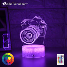Lámpara de mesita de noche creativa para chico, luz de noche romántica para cámara, regalo de decoración del hogar, luz de noche LED 3D 2024 - compra barato