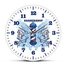 Barber Shop Modern Design Wall Clock Hair Salon Cutter Pole Silent Swept Quartz Clock Hipster Man Club Decor Hanging Wall Watch 2024 - buy cheap