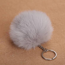 8cm Faux Fur Ball Keychain Pompom Fluffy Lovely Key Chain KeyRing Cute Pom Pom Porte Clef For Women Bag Charm Toys 6C0091 2024 - buy cheap