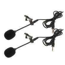 2pcs Portable Mini Plug Clip-on Condenser Microphone Adjustable Neck Black 2024 - buy cheap