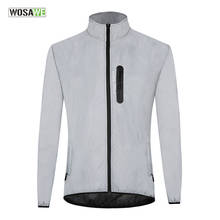 WOSAWE хорошо видимая велосипедная куртка Ночная светящаяся Беговая Водонепроницаемая непромокаемая велосипедная ветровка для езды на велосипеде спортивное пальто 2024 - купить недорого