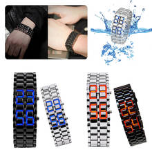 Women's Men's Volcanic Lava Iron Samurai Metal Faceless Bracelet Sport LED Watch 2024 - buy cheap
