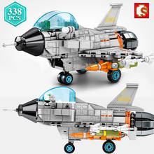 SEMBO-bloques de construcción de avión militar para niños, juguete de ladrillos para armar nave militar de la ciudad J10B, ideal para regalo de vacaciones de invierno 2024 - compra barato