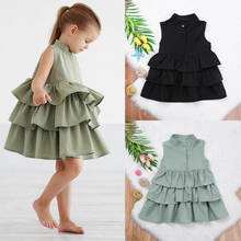 Vestido de algodão para meninas pudcoco, vestido tipo tutu para festa infantil 2019 2024 - compre barato