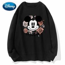 Disney Stylish Mickey Mouse Cartoon Floral Letter Print O-Neck Pullover Unisex Women Sweatshirt Long Sleeve Tops S - 3XL 9 Color 2024 - buy cheap