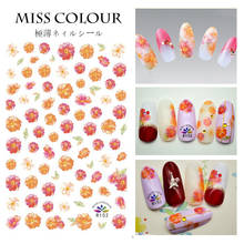 1 PC 3D Nail Slider  Watercolor blooming Flower Sticker translucent Decals Design Adhesive Manicure Tips Nail Art Decorations 2024 - buy cheap