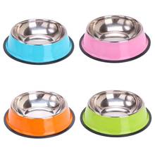 Pet Round Bowl Cat Dog Eating Food Bowls Stainless Steel Non-slip Resistant Feeder Device Pets Tableware  2024 - buy cheap