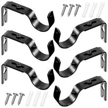 6 Pieces Curtain Rod Brackets General Adjustable Curtain Brackets Valance Support Holders Curtain Rod Holder Wall Hooks 2024 - buy cheap