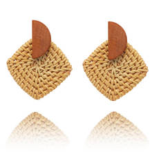 Fashion Korean handmade bamboo Pendant Earrings women's new fashion accessories rattan weaving Earrings 2024 - buy cheap