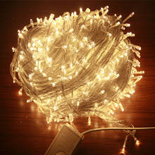 Cordão de luz de led para decoração de festas, 10 com 50m, led, à prova d'água, v, com controle 2024 - compre barato