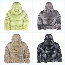 TUMBEELLUWA-estatuillas de cristal de curación de 1,5 pulgadas, gema tallada, Buda de la risa feliz, Feng Shui, estatua de bolsillo, espécimen, riqueza de la suerte 2024 - compra barato