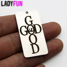 God Rectangle Charm Stainless Steel Charms God Is Good High Polish Mirror Surface Pendant 10pcs/lot 2024 - buy cheap