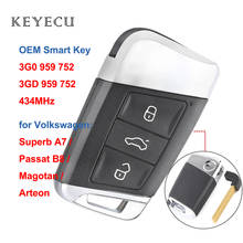 Keyecu 3G0 959 752 ID48 / 3GD 959 752 ID49 чип OEM для Volkswagen VW Arteon Magotan MQB Passat, Superb Смарт дистанционные брелки для ключей 434 МГц 2024 - купить недорого