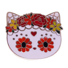 Get into a summer mood with these fabulous flower crown cat enamel pins! 2024 - buy cheap