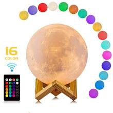 Moon Light 3D Print 15cm Colorful Change Touch Rechargeable USB LED Night Light Remote Control Moon Lamp Table Home Decor Gifts 2024 - buy cheap