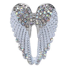 Elegant Dress Cardigan Clip Sparkly Crystal Angel Wing Corsage Party Wedding Suit Collar Safety Pin Fashion Jewelry Brooch Gifts 2024 - buy cheap