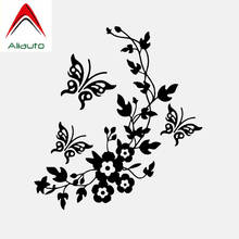 Aliauto Creative Car Sticker Flowers and Butterflys Inspired Design Decor Art Vinyl Accessories PVC Decal Black/Silver,15cm*14cm 2024 - buy cheap