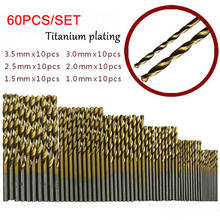 50/60Pcs/set HSS Titanium Coated Drill Bits High Speed Steel Drill Bits Set Tool High Quality Power Tools 1/1.5/2/2.5/3mm/3.5mm 2024 - buy cheap