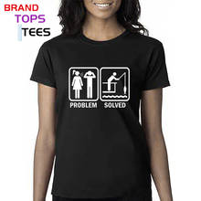 Interesting design Problem solved fishing t shirts women men funny divorce T-shirts husband wife family relation tshirt camiseta 2024 - buy cheap